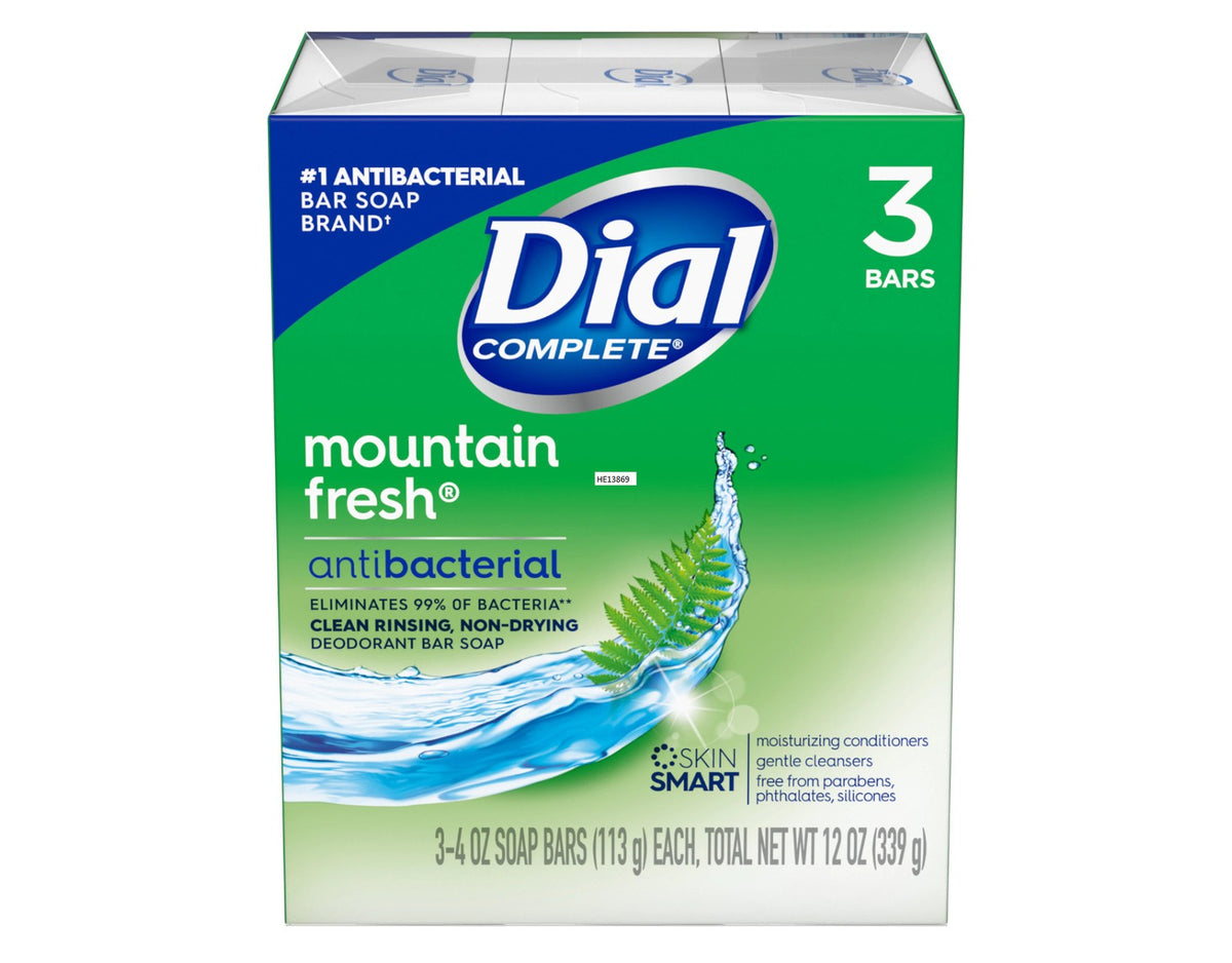 Antibacterial Bar Soap - Mountain Fresh Scent, 4oz, 3 Bars