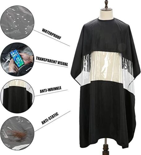 Professional Hair Cutting Cape with Adjustable Metal Clips for Salon & Barber Use