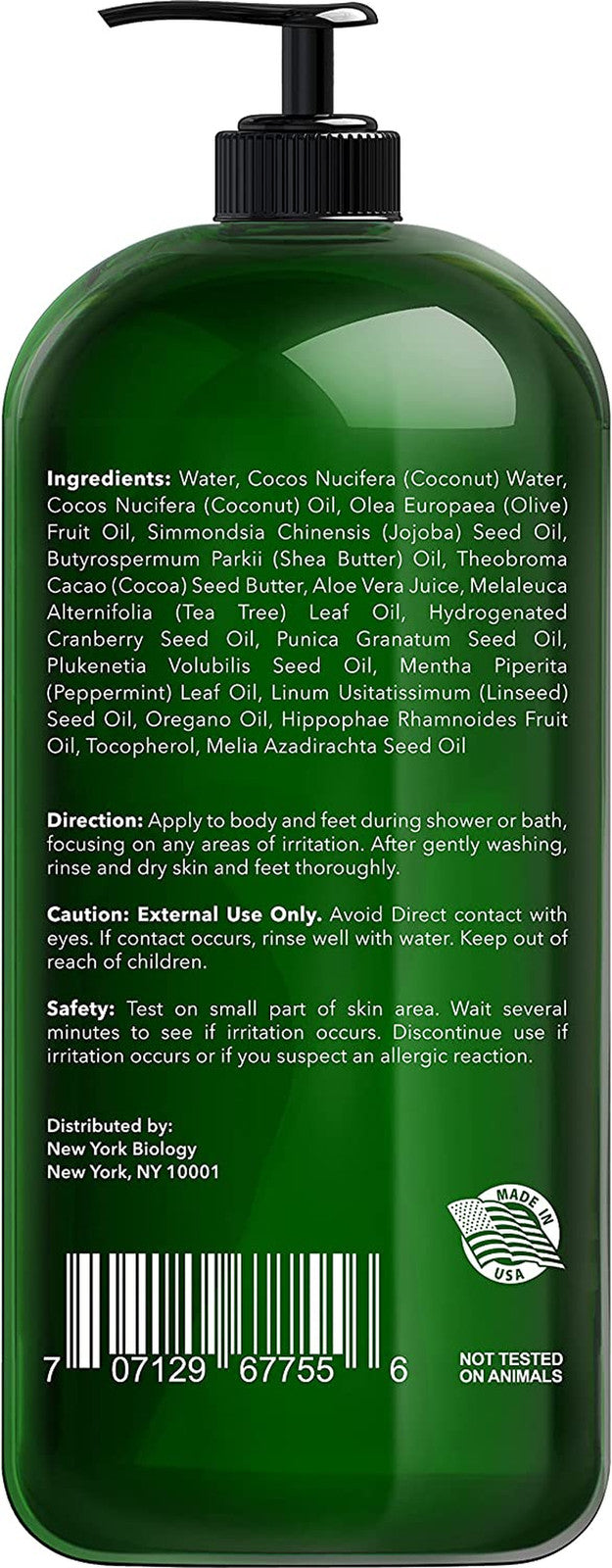 Tea Tree Body Wash for Men & Women - Moisturizing & Soothing 16.9 fl oz