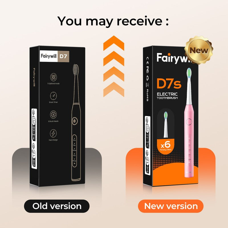 Electric Toothbrush with 5 Modes & 6 Brush Heads, Rechargeable Waterproof
