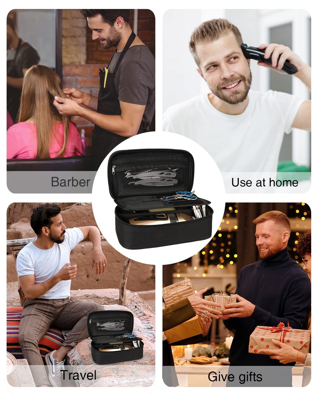 Professional Barber Tool Bag for Hair Clippers & Grooming Supplies