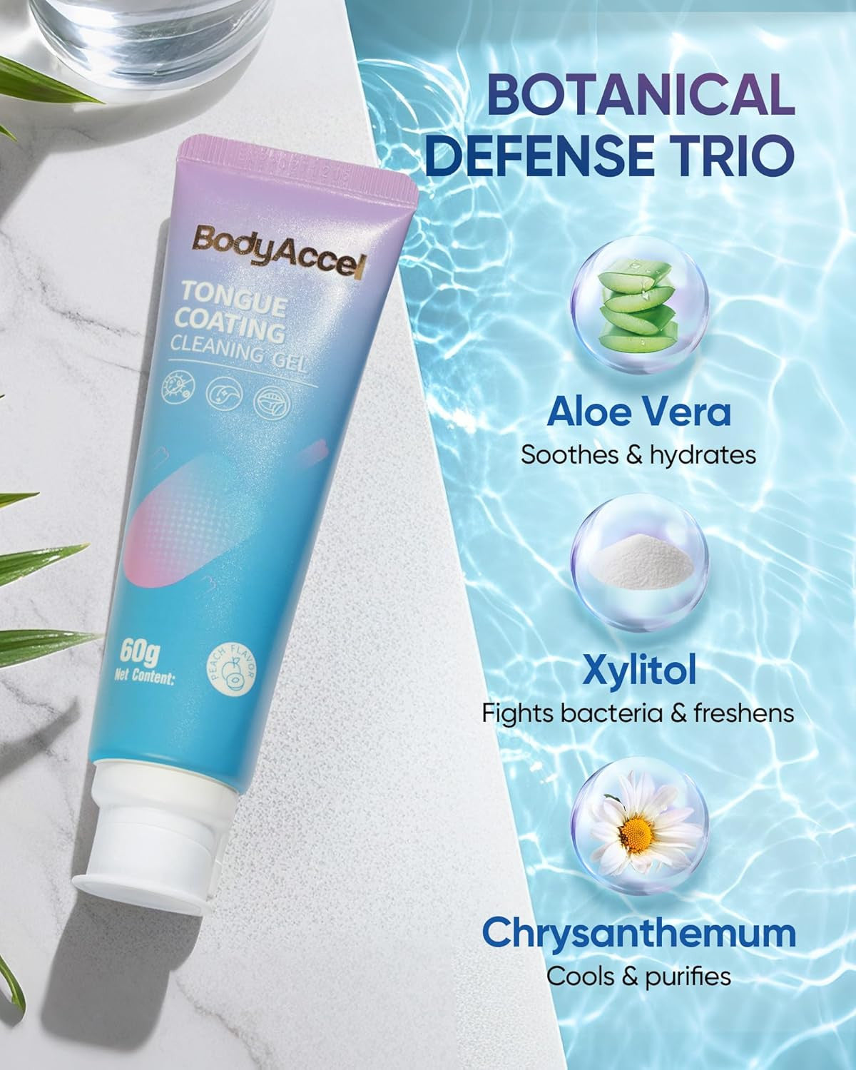 Tongue Cleaner Gel with Tongue Brush - Fresh Breath Oral Care Kit