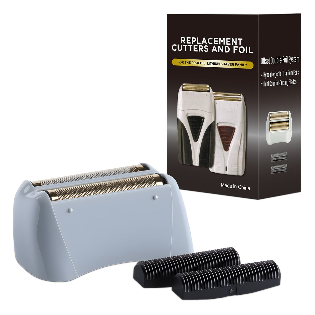 2-Pack Replacement Foil & Cutter Set for Shaver - Compatible with Andis TS-1 & TS-2