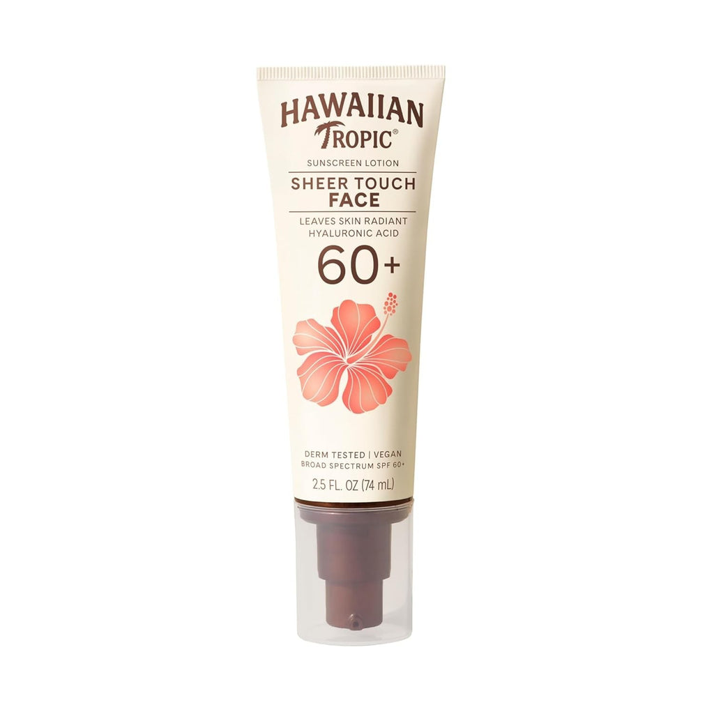 SPF 60 Face Sunscreen Lotion - Hawaiian Tropic Sheer Touch 2.5 oz (3 Bottles)