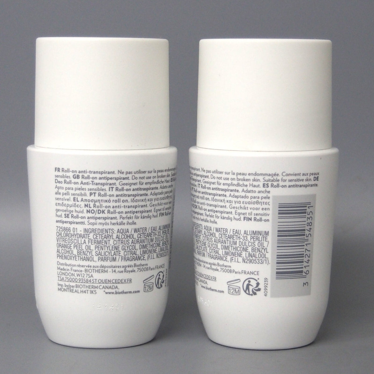 2 Pack Long-Lasting Deodorant Roll-On for Sensitive Skin - 75ml
