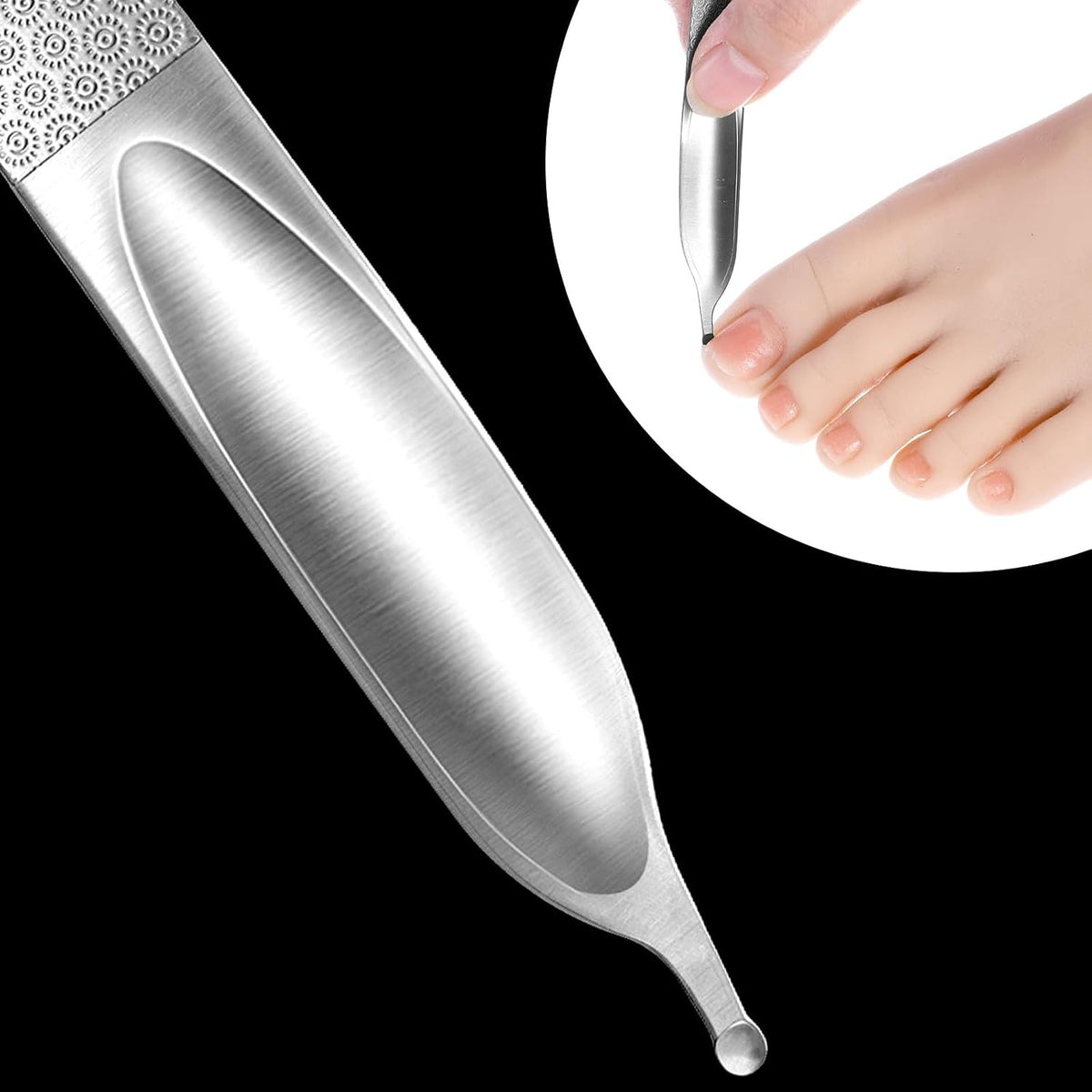 Metal Curved Nail File for Thick Nails - Double-Sided Toenail Grooming Tool