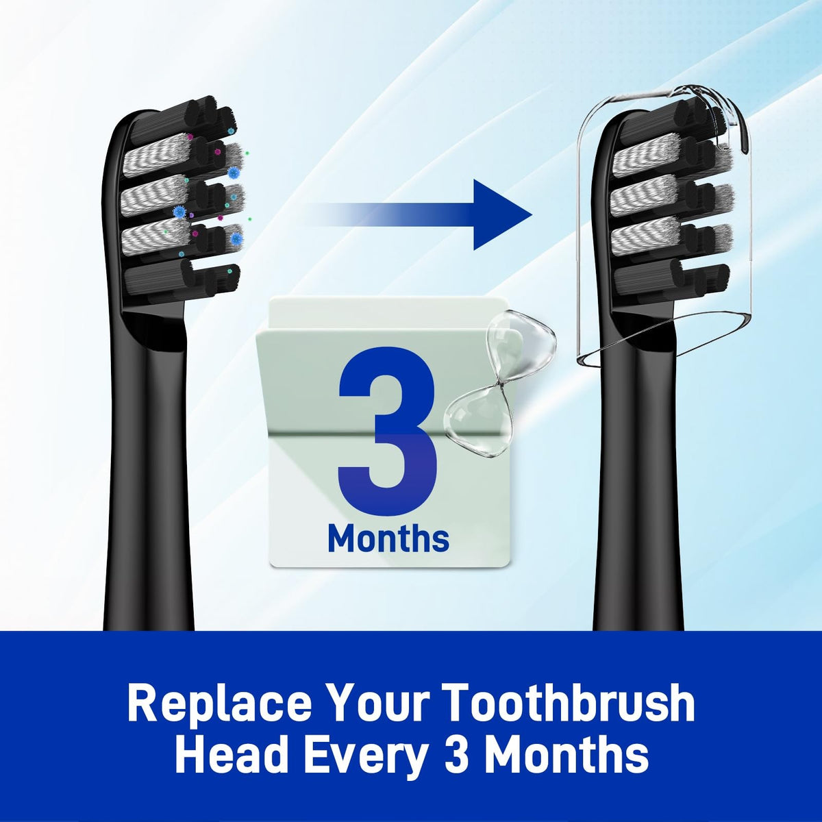 Replacement Toothbrush Heads for Colgate 360 Power Charcoal – Soft Bristles, Standard Size, 10 Pack