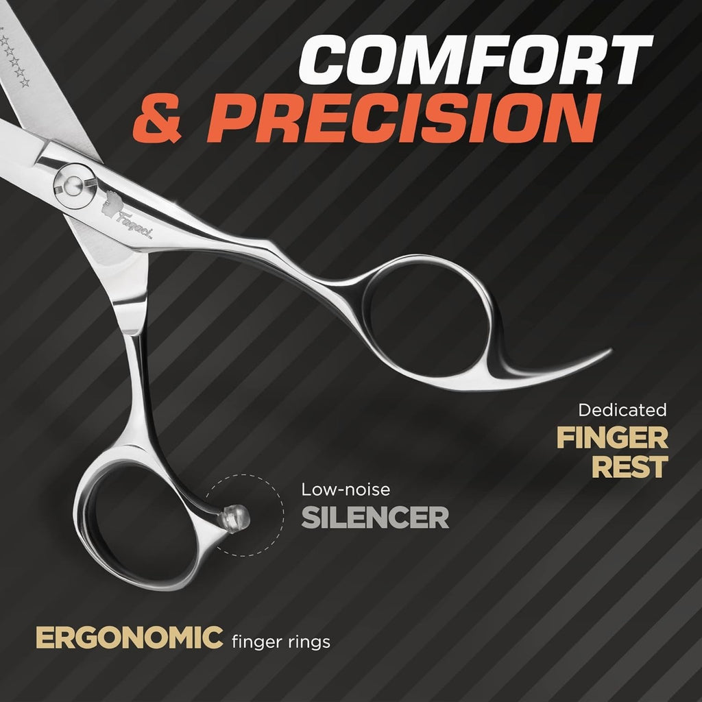 6-Inch Ergonomic Hair Cutting Shears - Precision 440C Steel Scissors for Hair Styling