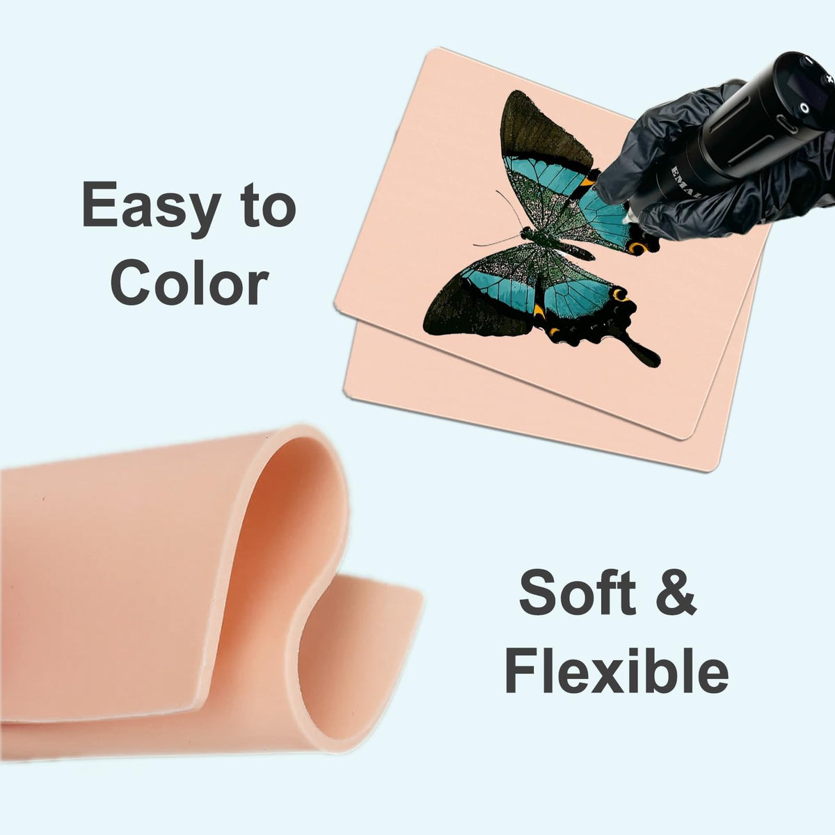 Tattoo Practice Skin 3mm Double-Sided Silicone 3-Pack