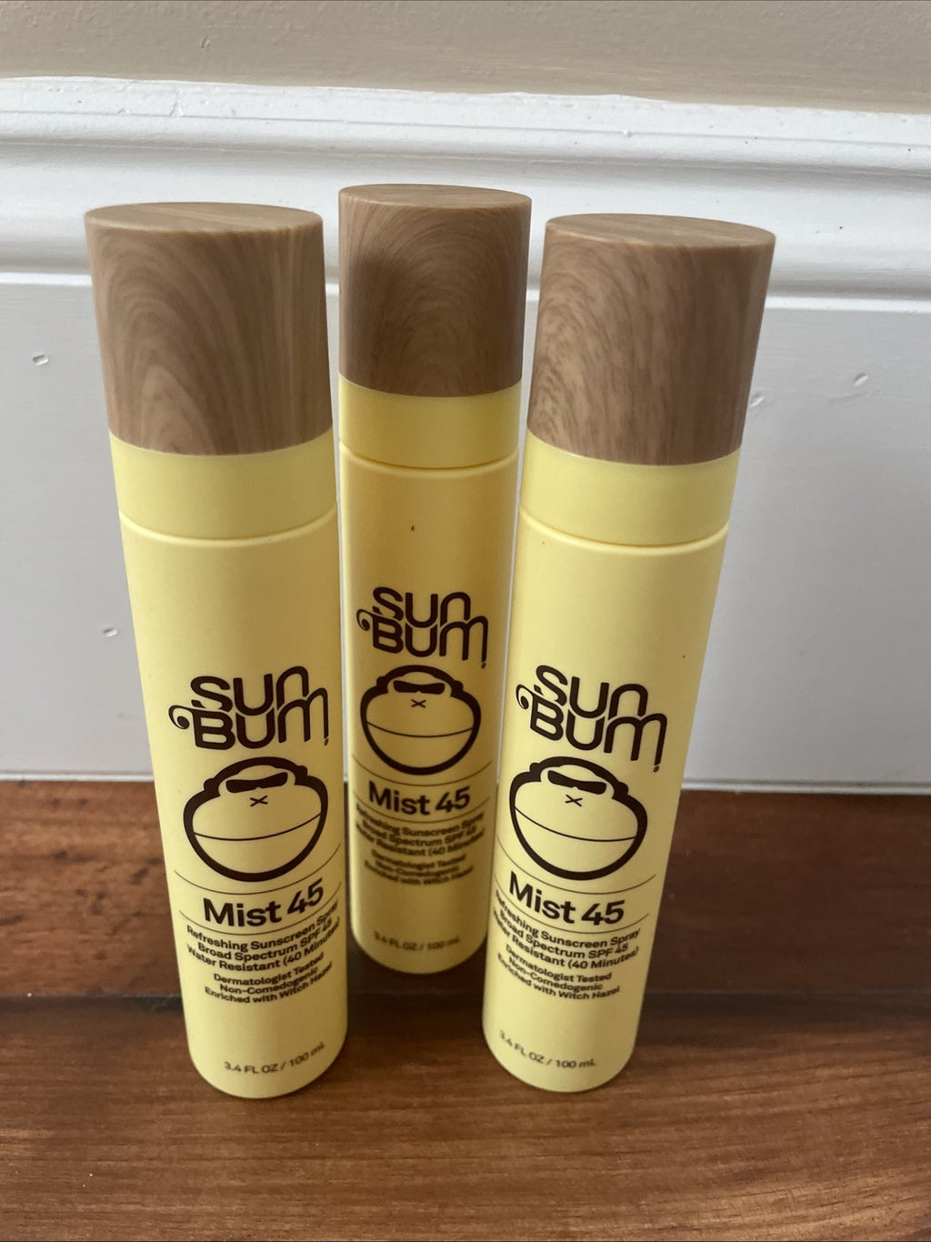 Sun Bum SPF 45 Face Mist - Refreshing Sunscreen Spray 3.4oz, Pack of 3