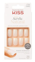 Kiss Salon Acrylic Nail Tips - Medium Length Flat Tips 28 Count