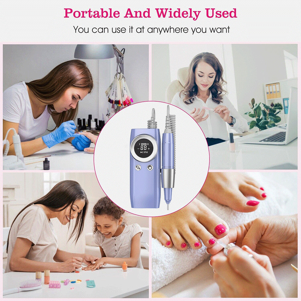 Rechargeable Electric Nail Drill Machine 45000 RPM for Manicure & Pedicure
