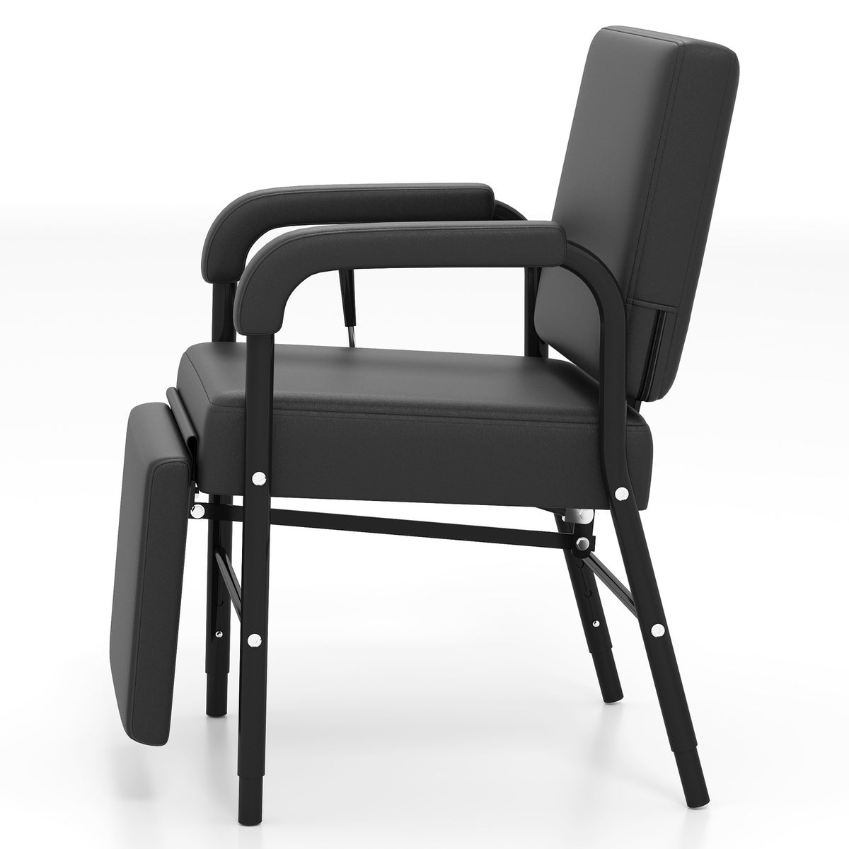 Heavy Duty Reclining Barber Shampoo Chair with Adjustable Backrest and Support
