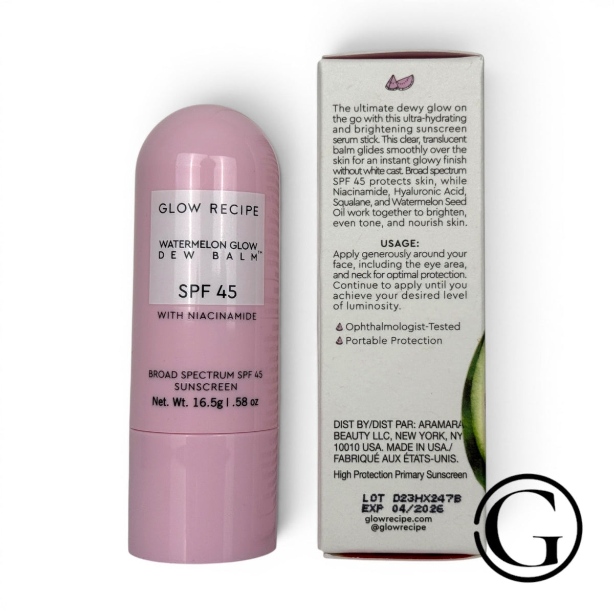 Watermelon Glow Sunscreen Stick SPF 45 with Niacinamide & Hyaluronic Acid