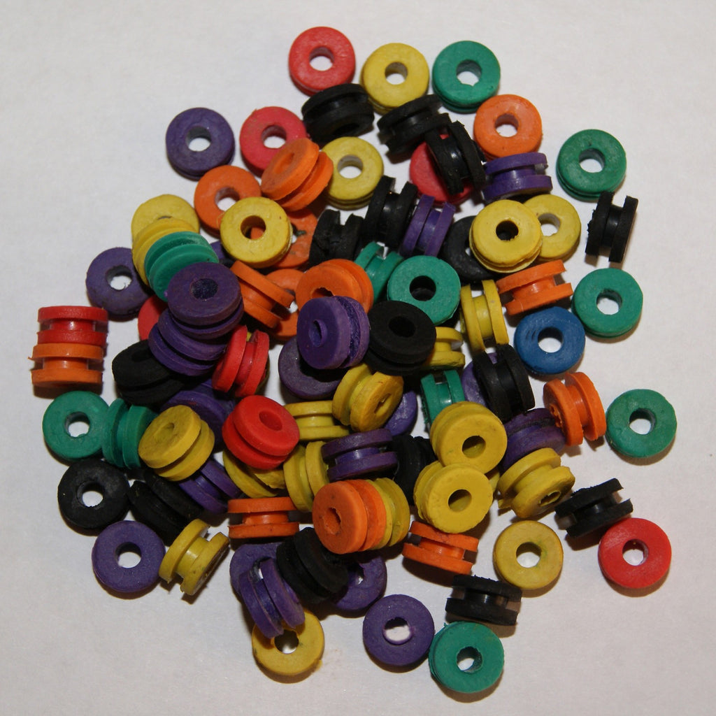Tattoo Grommet Nipple Rubber Set – Rainbow Color 100 Pcs Pack (All Variants)