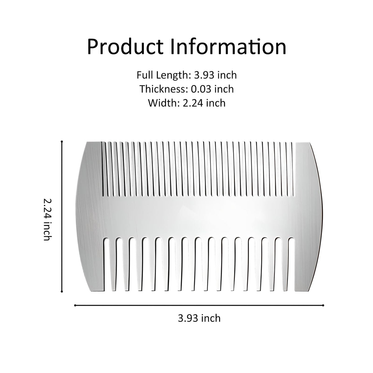 Credit Card-Sized Stainless Steel Comb - Anti-Static Travel Grooming Tool