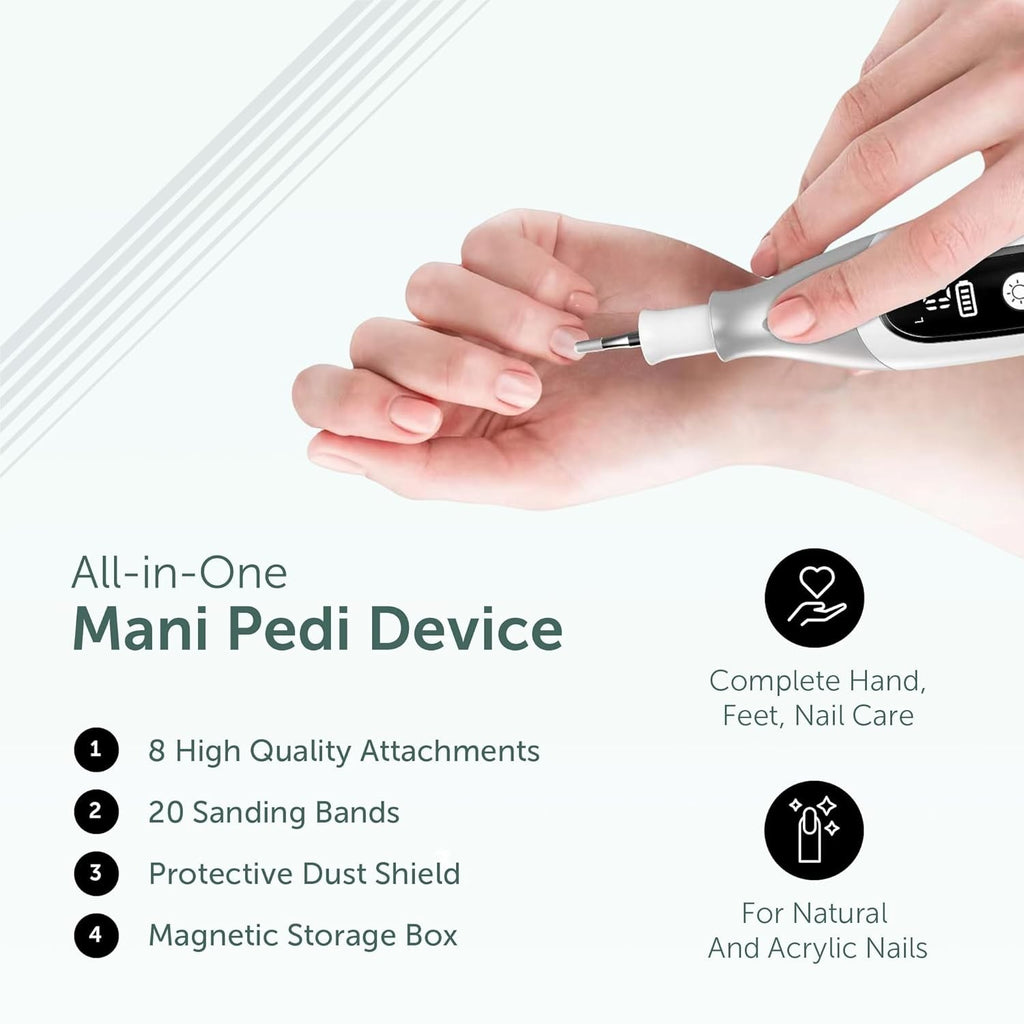 Cordless Electric Nail Drill Set for Manicure Pedicure Thick Toenail Filing
