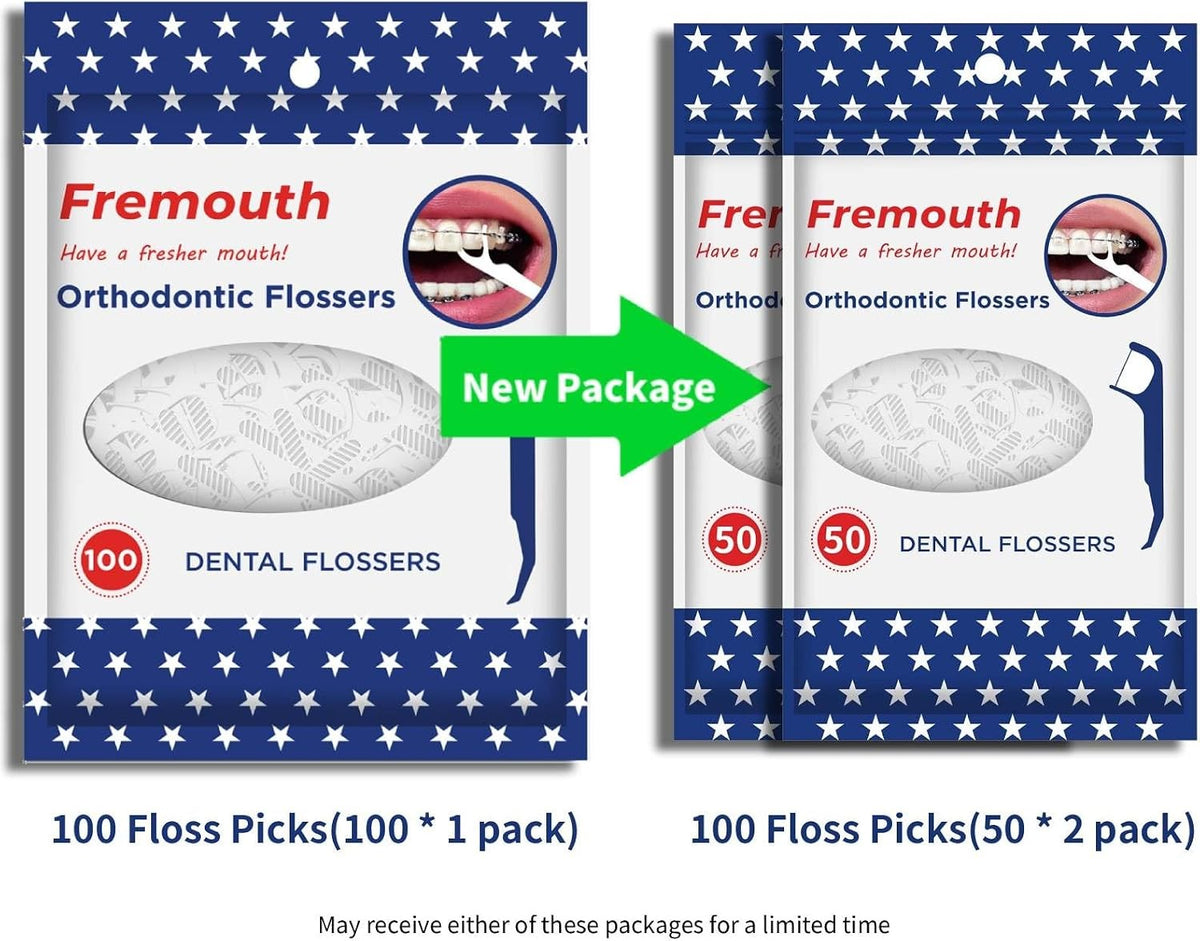 Orthodontic Floss Picks 100 Count for Braces - Easy Dental Cleaning