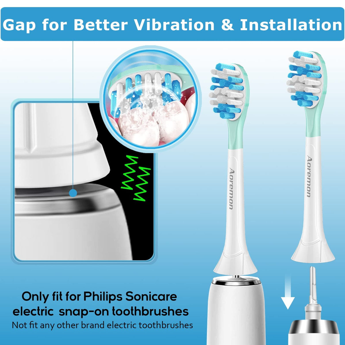 Replacement Toothbrush Heads for Philips Sonicare C3 6 Pack - Gentle Plaque Removal