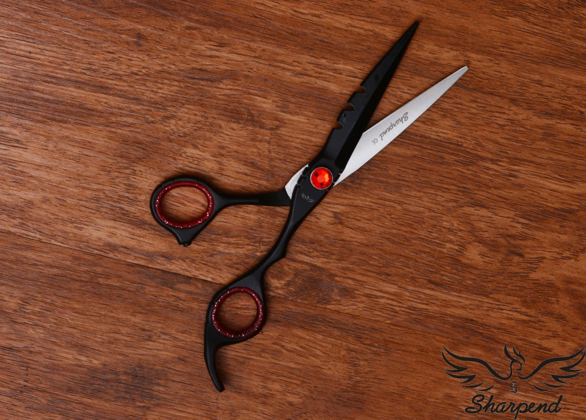 Professional Hair Cutting & Thinning Scissors Set with Free Razor & Tweezers