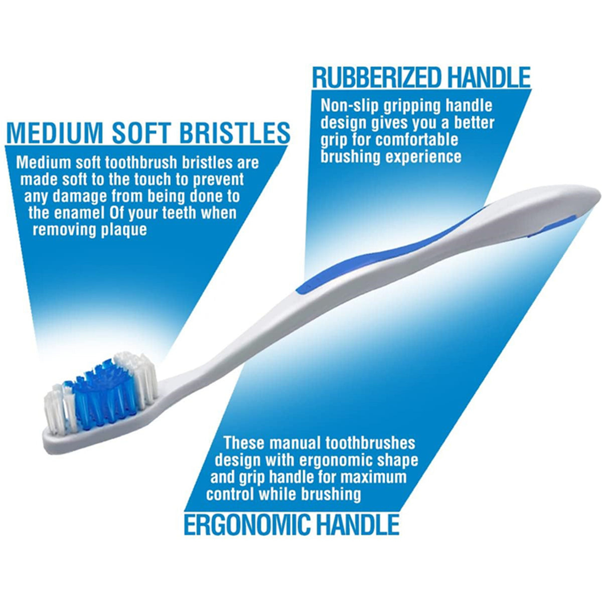 Wholesale Individually Wrapped Medium Soft Toothbrushes - Bulk Pack