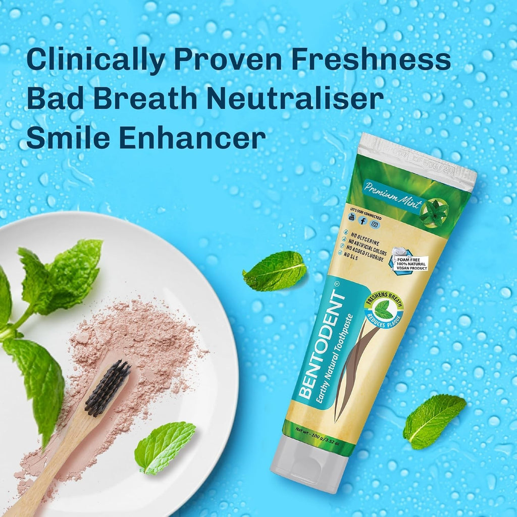 Organic Calcium Bentonite Clay Toothpaste Remineralizing Fluoride-Free Natural Oral Care
