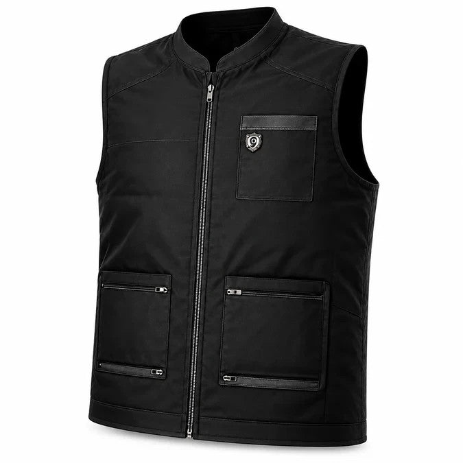 Premium Black Barber Vest - Professional Hairdresser Workwear