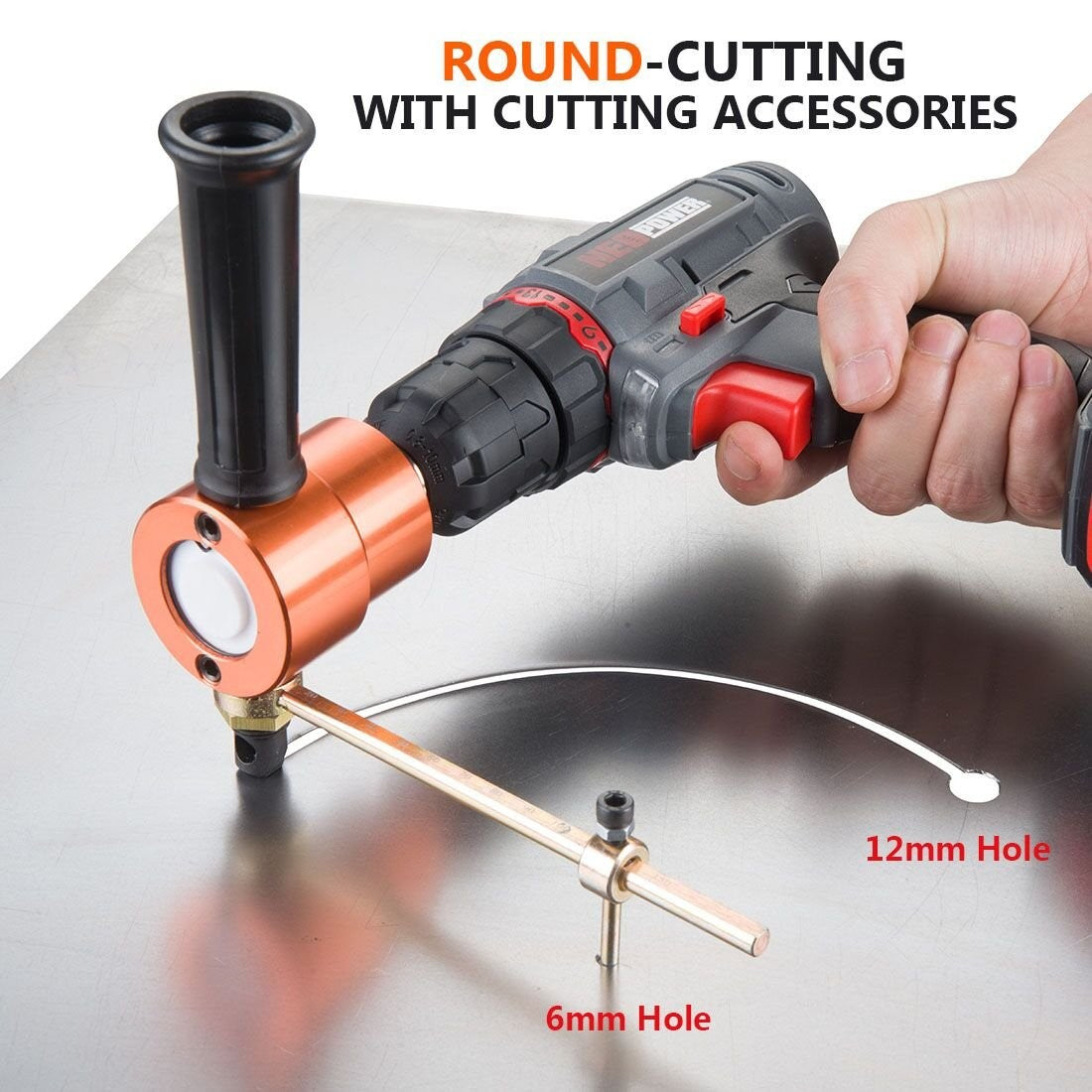 Metal Nibbler Cutter Drill Attachment for Sheet Metal Cutting - Straight & Curve