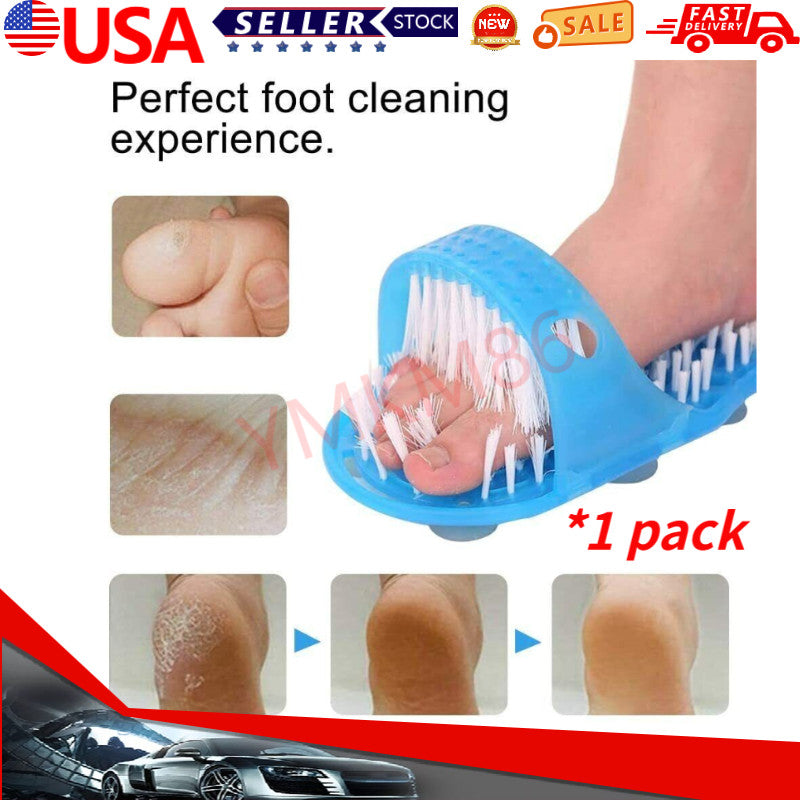 Foot Shower Scrubber with Pumice Stone and Non-slip Base - Exfoliating Bath Brush