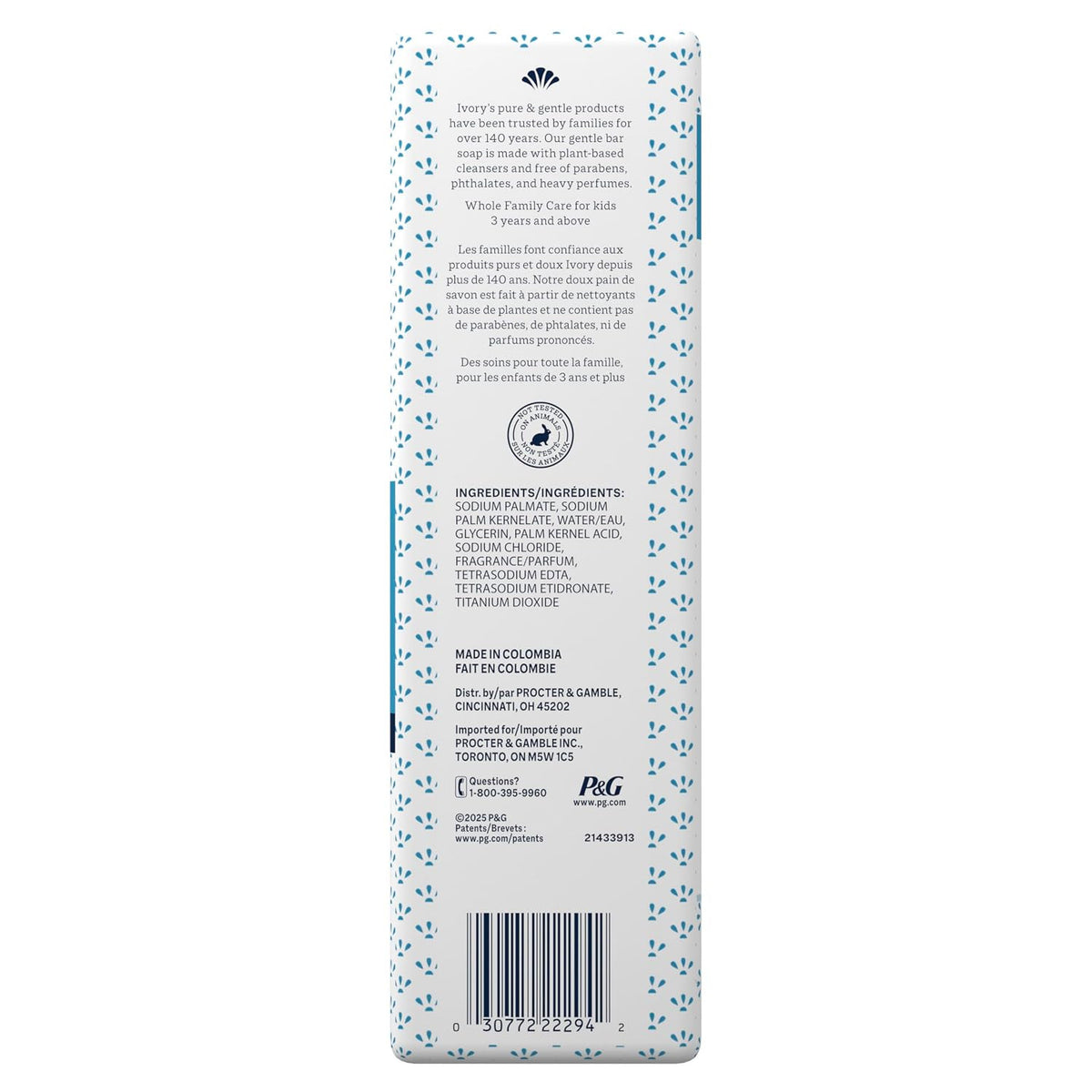 Gentle Ivory Bar Soap 4 oz Pack of 10 | Natural, Unscented, Hypoallergenic