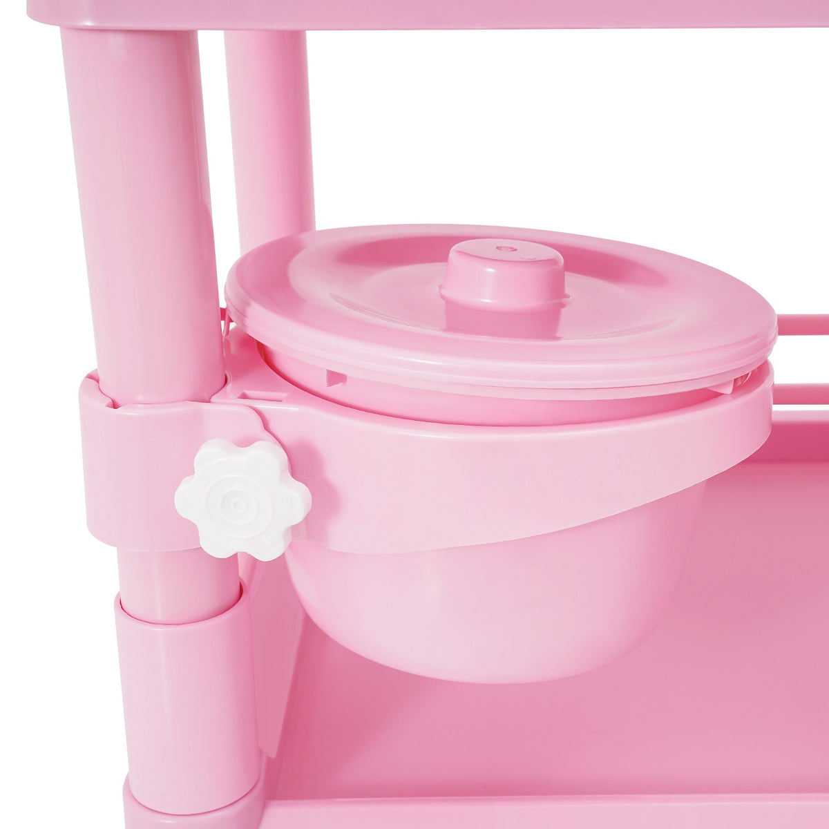3-Tier Mobile Service Cart with Garbage Baskets - Salon & Medical Storage