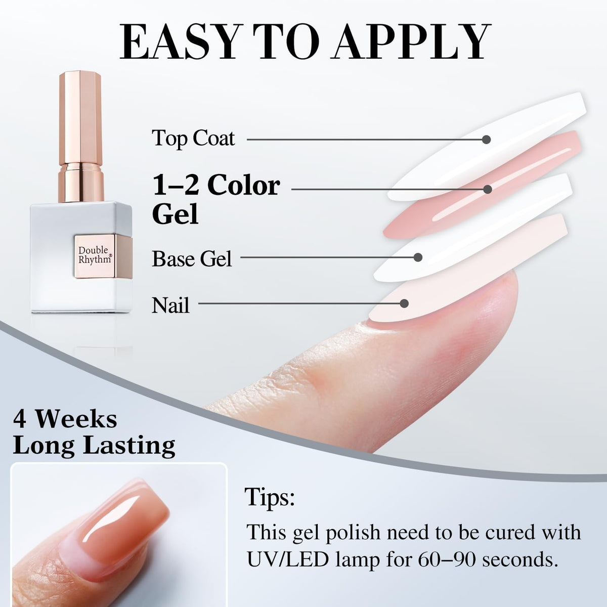 15ML Gel Nail Polish - Sheer Color for Manicure & Nail Art