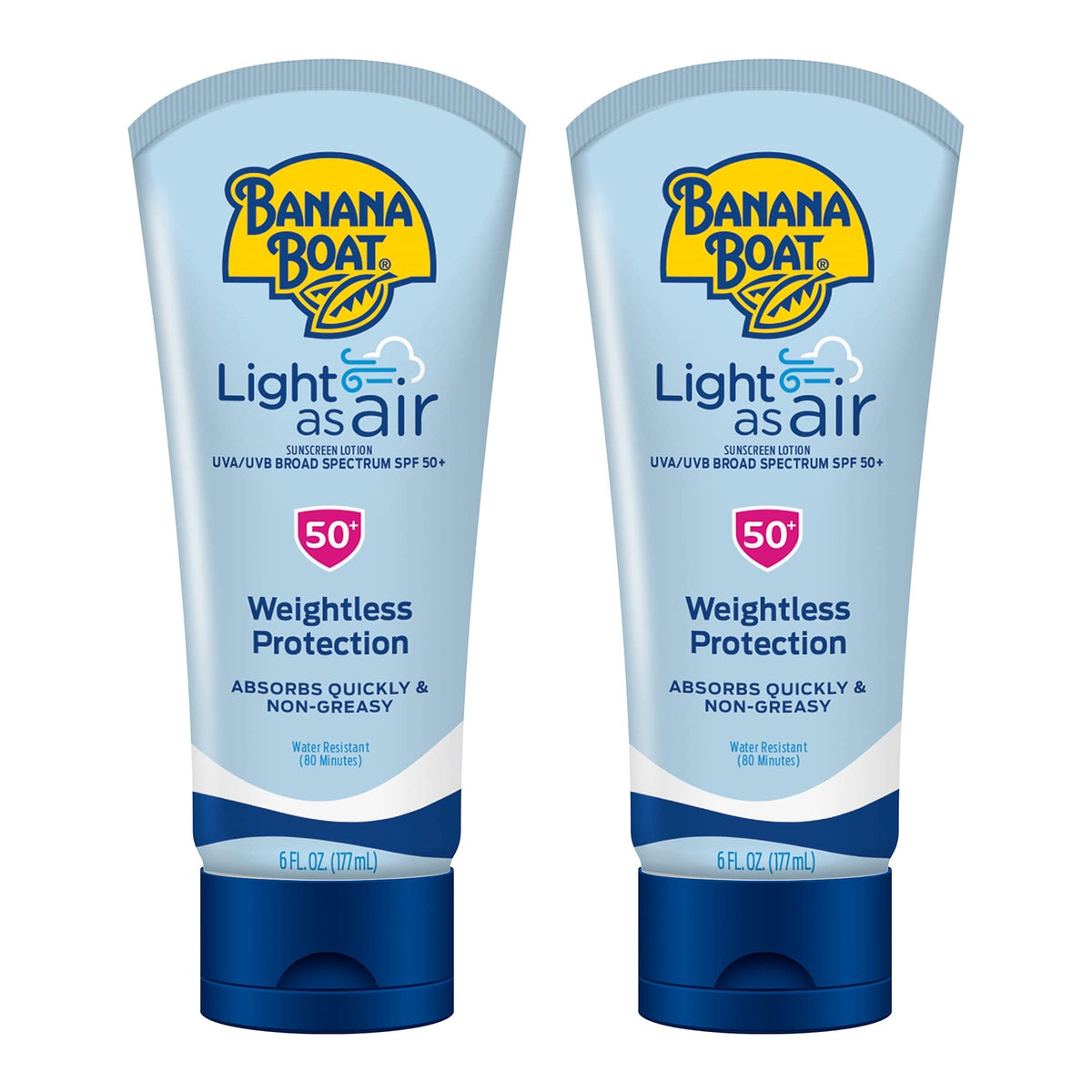 SPF 50 Sunscreen Lotion Lightweight & Water-Resistant - 6 Fl Oz Pack of 2
