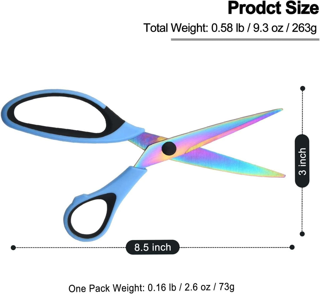 All Purpose Scissors 3 Pack - Ultra Sharp Titanium Blades, Comfort Grip