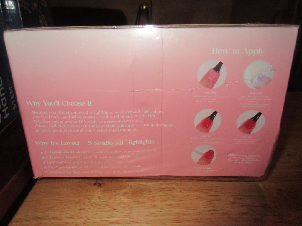 Beetles Gel Nail Polish Kit with UV Light - 12 Colors Complete Set Sealed
