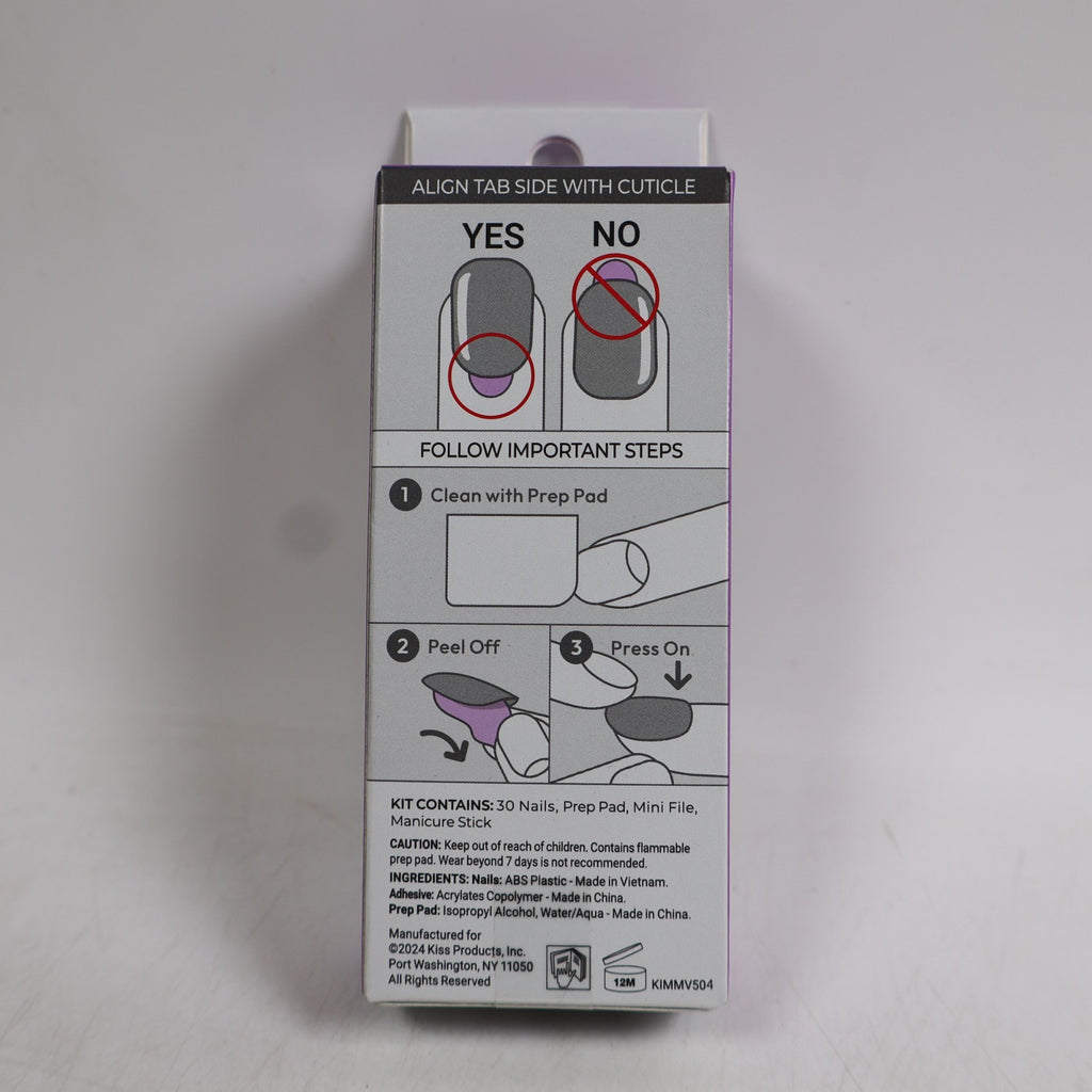 Press-On Manicure Fake Nails - Fearless - Medium Almond Shape 2 Pack