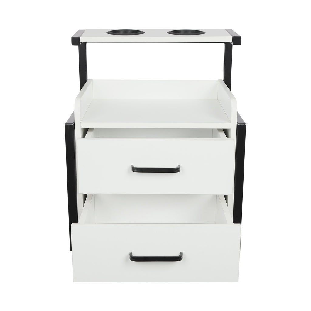 2-Drawer Wall Mounted Salon Storage Cabinet 40x30x48cm Black & White