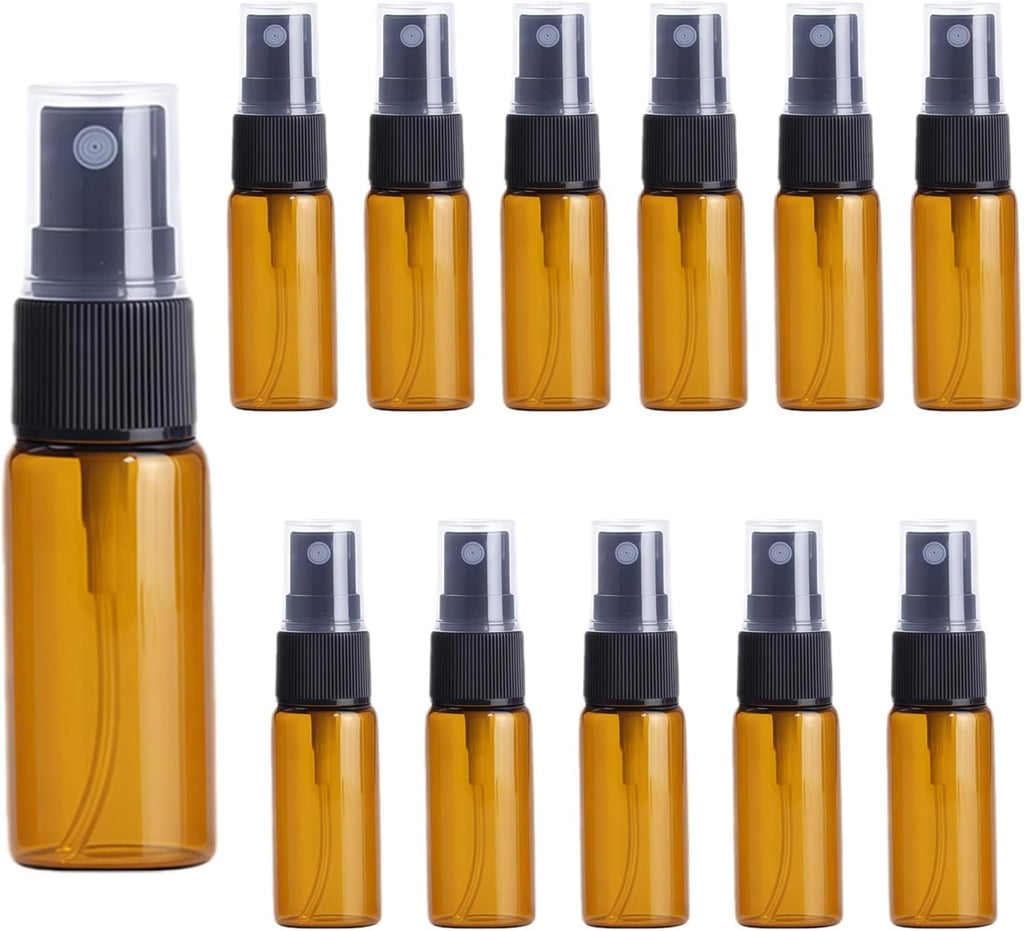 Refillable Glass Spray Bottles 12 Pack 15ML Fine Mist Reusable Dispenser