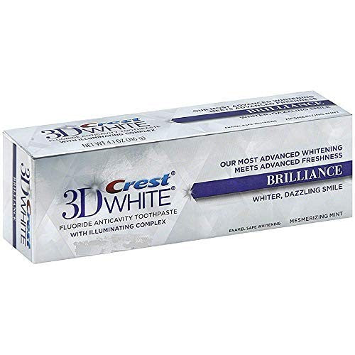Whitening Toothpaste Pack of 2 - Crest 3D White Brilliance, Fluoride, 0.85 oz