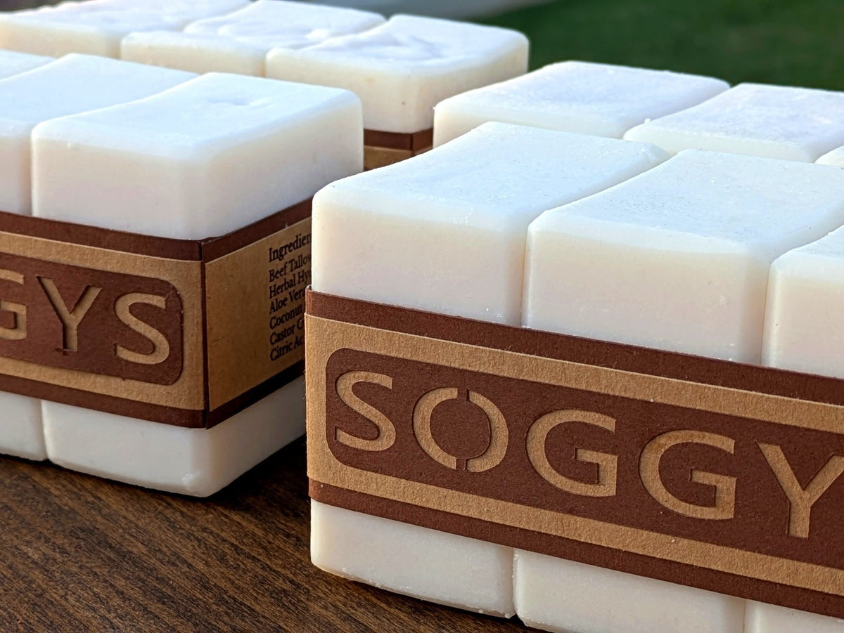 Beef Tallow Handmade Cold Process Soap Bars Set of 12 - Unscented, 8 oz Each