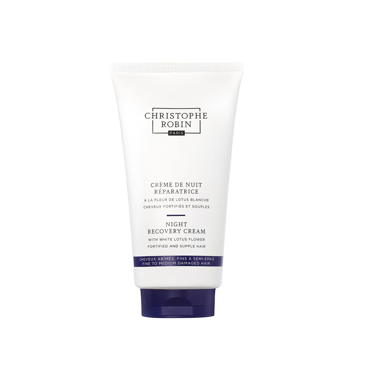 Night Recovery Hair Cream with White Lotus Flower for Damaged Hair - Rich Overnight Treatment