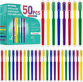 50 Pack Pre-Pasted Disposable Toothbrushes with Toothpaste for Travel & Hotel Use