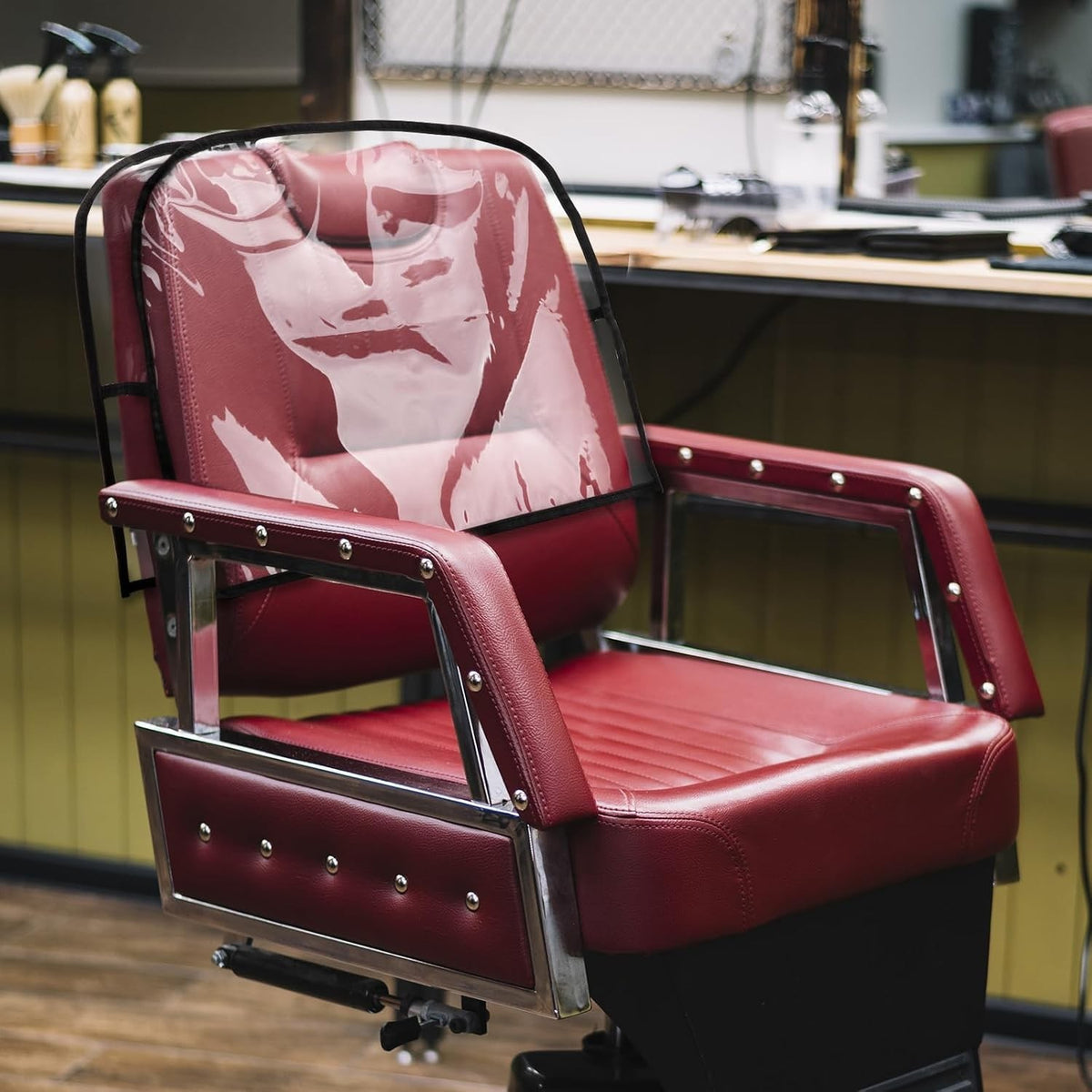 Clear PVC Salon Chair Cover Protector for Barber & Styling Chairs