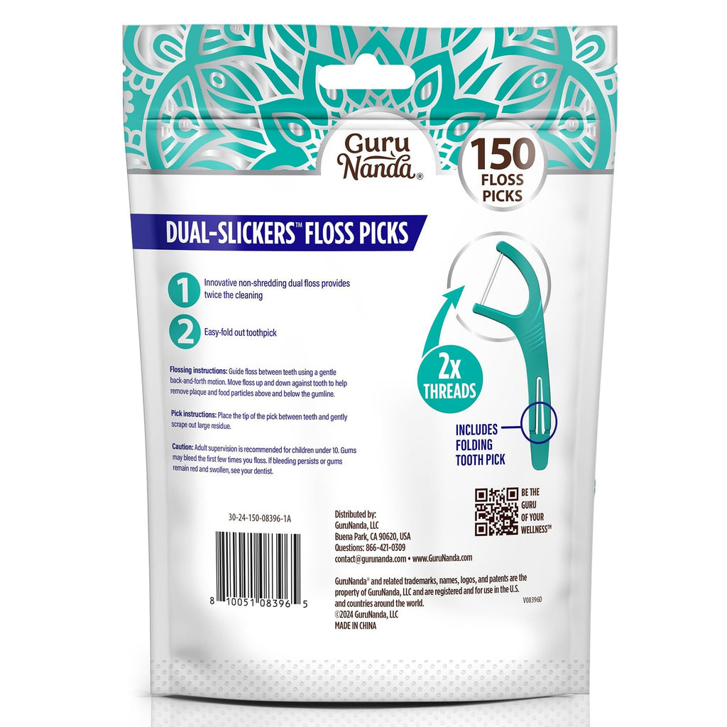 Dental Floss Picks Double Action Non-Shredding Oral Care Pack of 150
