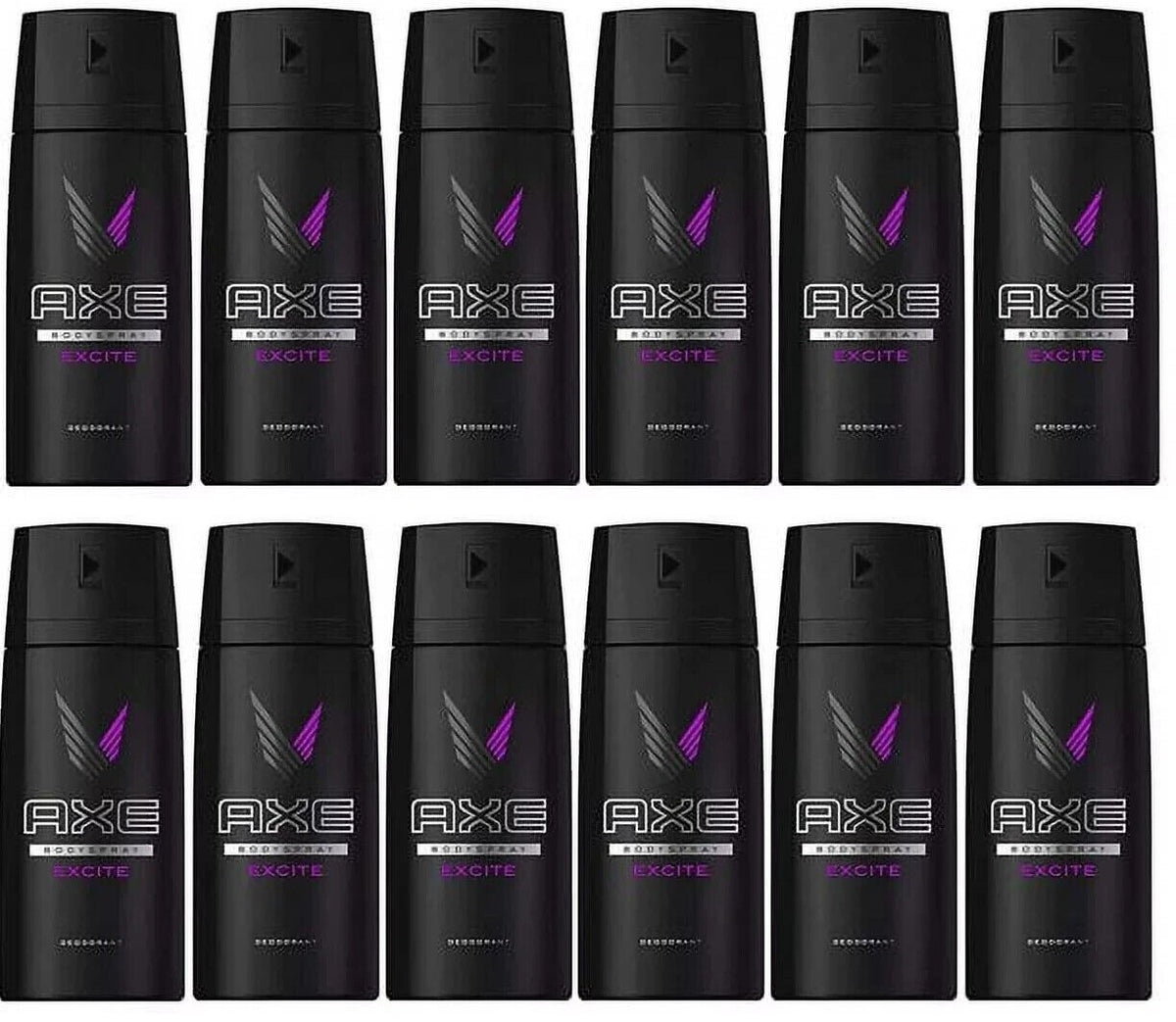 Axe Excite Deodorant Body Spray for Men 12-Pack - Long-Lasting Fresh Scent