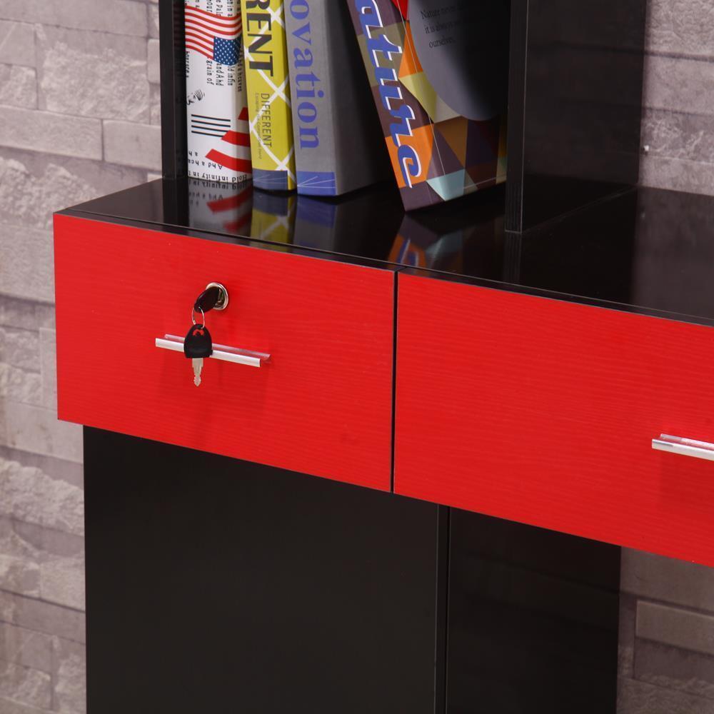 Wall Mount Hair Styling Station Salon Cabinet with Lockable Drawers