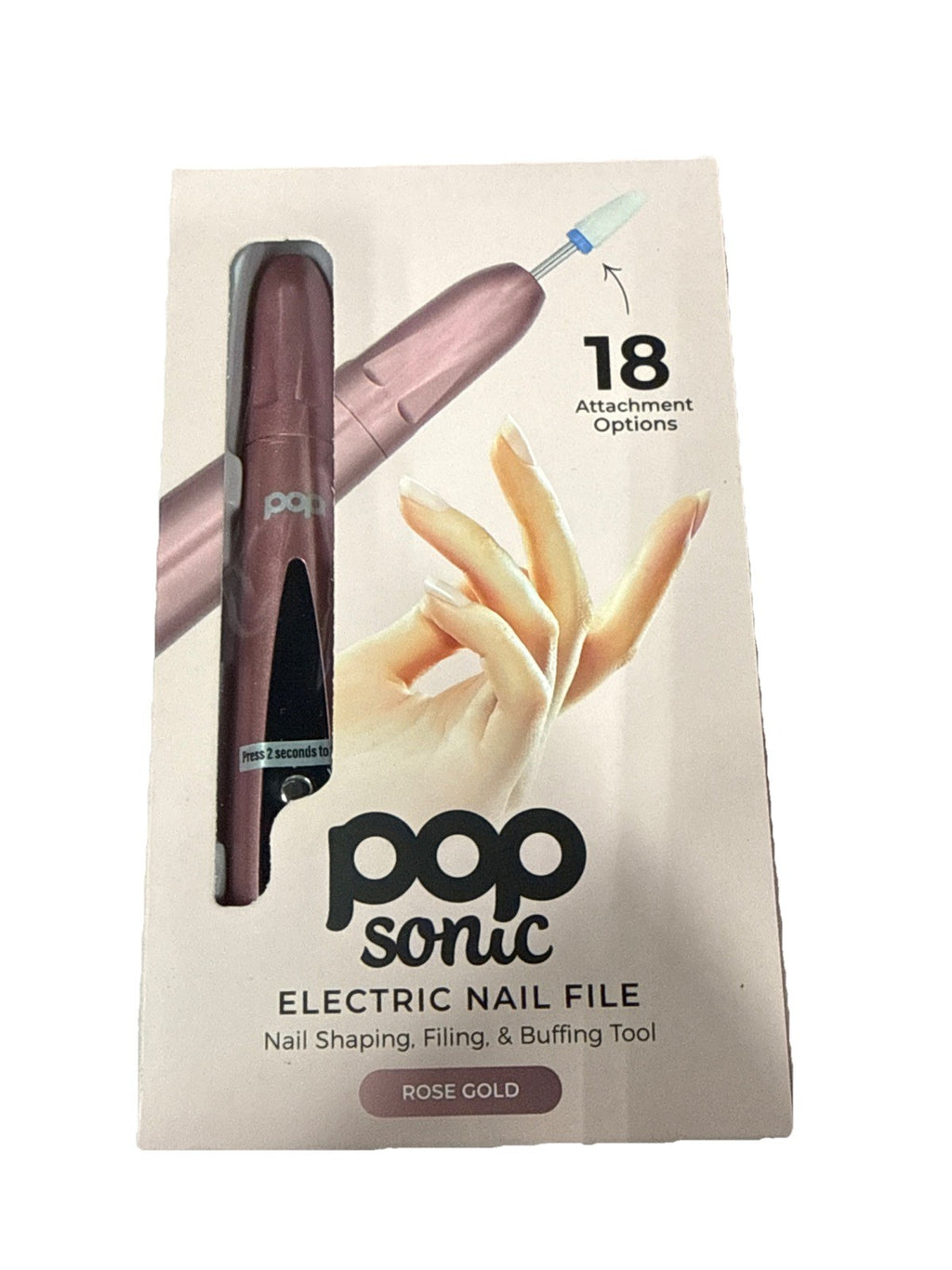 Electric Nail File with Rose Gold Finish - Nail Shaping & Buffing Tool