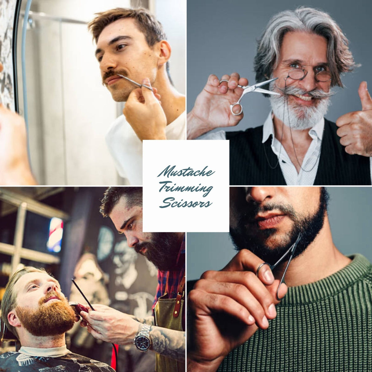 Multipurpose Mustache & Nose Hair Trimming Scissors - Precision Grooming