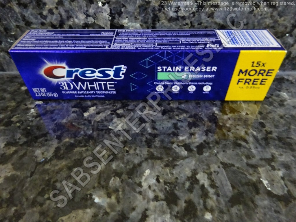 Crest 3D White Stain Eraser Fresh Mint Toothpaste 16 Pack - Whitening Fluoride 2.3 oz