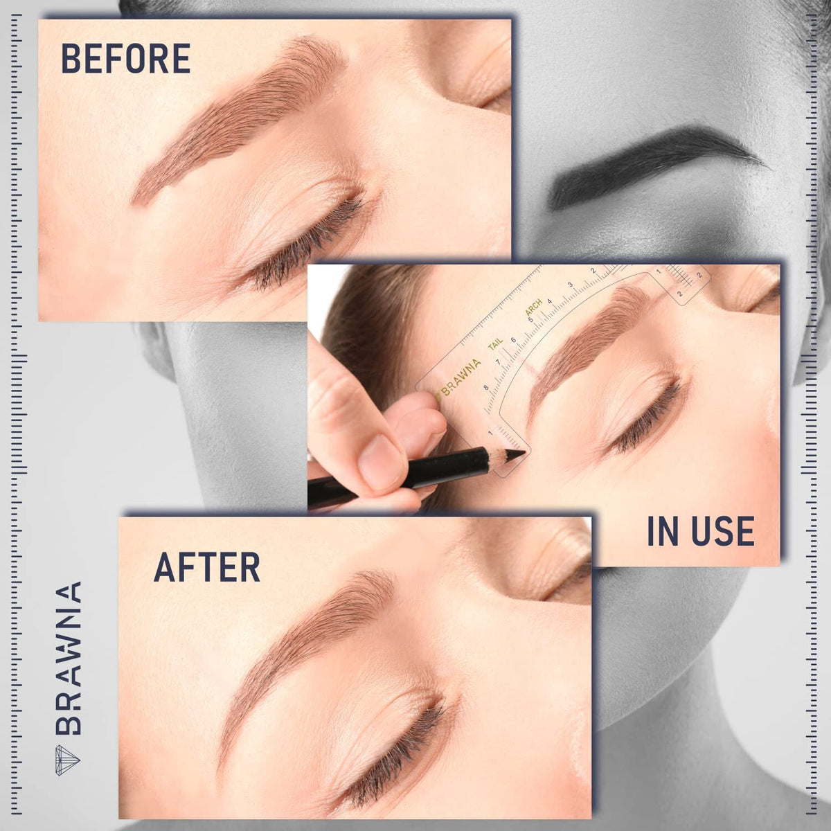 Eyebrow Shaping Stencils - 60 Pcs Clear Adhesive Mapping Templates